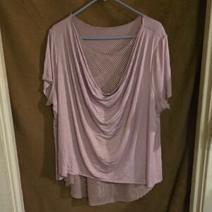 Livi Active Soft Lilac Drape Neck Blouse